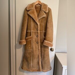 Women's Tan Shearling Long Coat “Texas Tanning”
